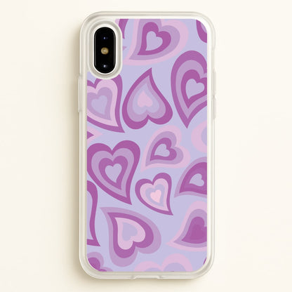 Purple Hearts - Trippy Patterns  - Trippy Patterns Phone Case for iPhone X / XS
