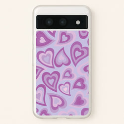 Purple Hearts - Trippy Patterns  - Trippy Patterns Phone Case for Google Pixel 8a