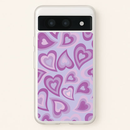 Purple Hearts - Trippy Patterns  - Trippy Patterns Phone Case for Google Pixel 8a