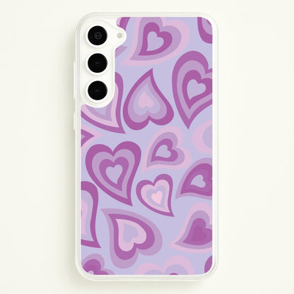 Purple Hearts - Trippy Patterns  - Trippy Patterns Phone Case for Galaxy S23 Plus