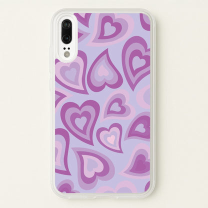Purple Hearts - Trippy Patterns  - Trippy Patterns Phone Case for Huawei P20