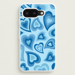 Blue Hearts - Trippy Patterns  - Trippy Patterns Phone Case for Google Pixel 9a