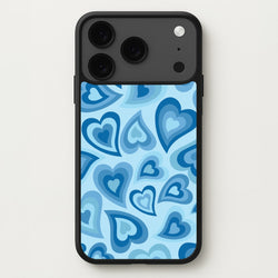 Blue Hearts - Trippy Patterns Phone Case for iPhone 17 Pro Max