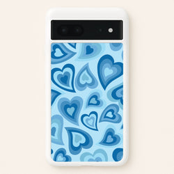Blue Hearts - Trippy Patterns  - Trippy Patterns Phone Case for Google Pixel 7