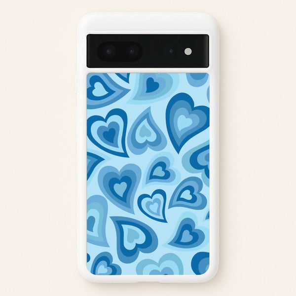 Blue Hearts - Trippy Patterns  - Trippy Patterns Phone Case for Google Pixel 7