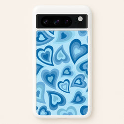 Blue Hearts - Trippy Patterns  - Trippy Patterns Phone Case for Google Pixel 8 Pro
