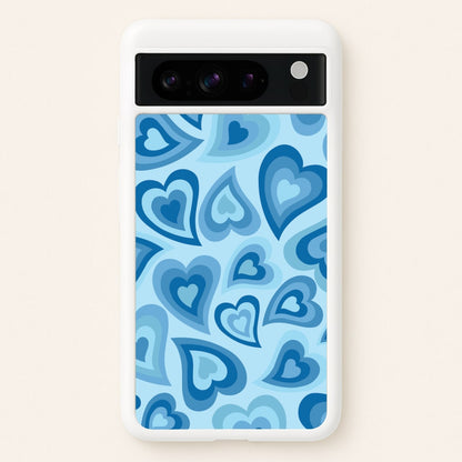 Blue Hearts - Trippy Patterns  - Trippy Patterns Phone Case for Google Pixel 8 Pro