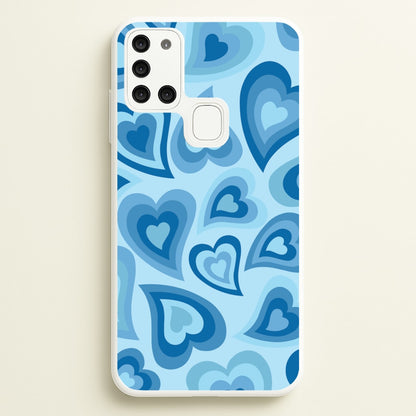 Blue Hearts - Trippy Patterns  - Trippy Patterns Phone Case for Galaxy A21s