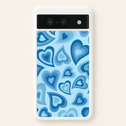 Blue Hearts - Trippy Patterns  - Trippy Patterns Phone Case for Google Pixel 8