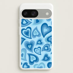 Blue Hearts - Trippy Patterns  - Trippy Patterns Phone Case for Google Pixel 9 / 9 Pro