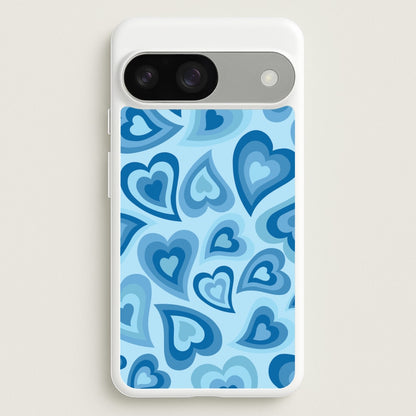 Blue Hearts - Trippy Patterns  - Trippy Patterns Phone Case for Google Pixel 9 / 9 Pro