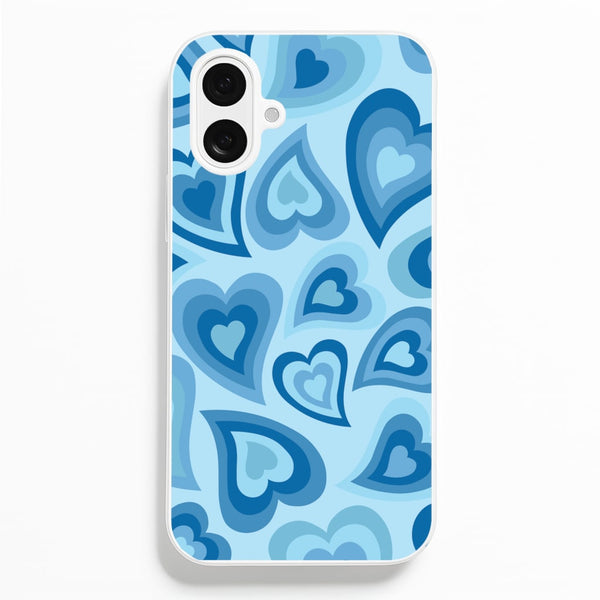 Blue Hearts - Trippy Patterns  - Trippy Patterns Phone Case for iPhone 16 Plus