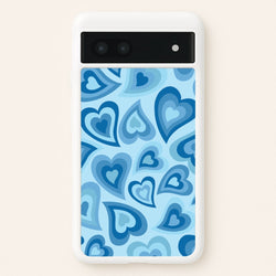 Blue Hearts - Trippy Patterns  - Trippy Patterns Phone Case for Google Pixel 7a