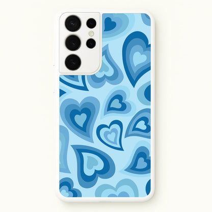 Blue Hearts - Trippy Patterns  - Trippy Patterns Phone Case for Galaxy S21 Ultra