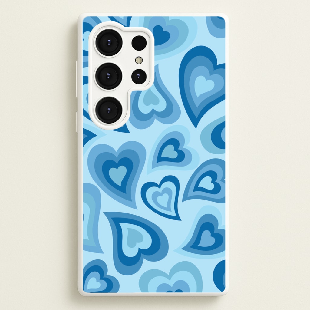 Blue Hearts - Trippy Patterns  - Trippy Patterns Phone Case for Galaxy S25 Ultra