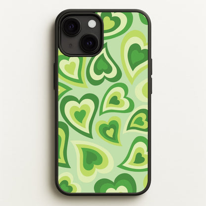 Green Hearts - Trippy Patterns  - Trippy Patterns Phone Case for iPhone 13