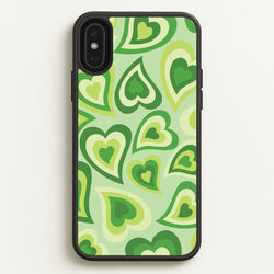 Green Hearts - Trippy Patterns  - Trippy Patterns Phone Case for iPhone XS Max