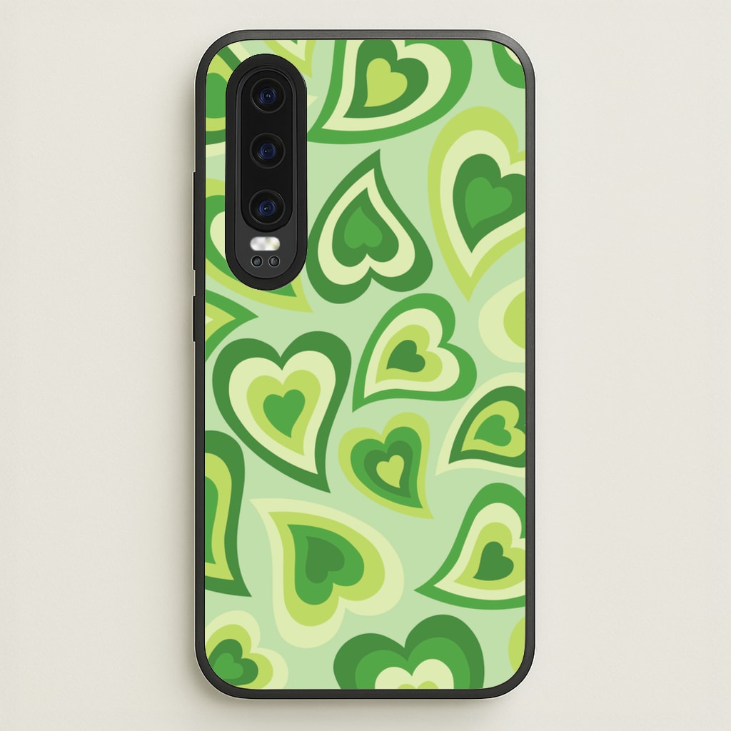 Green Hearts - Trippy Patterns  - Trippy Patterns Phone Case for Huawei P30