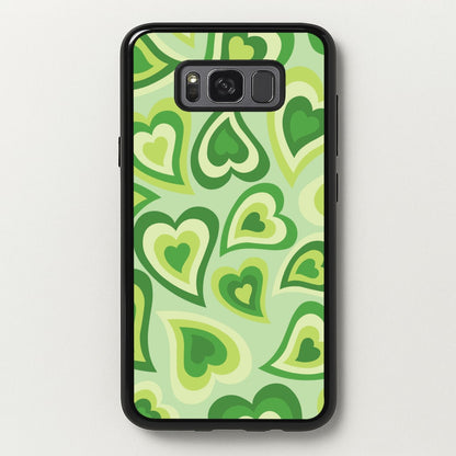 Green Hearts - Trippy Patterns  - Trippy Patterns Phone Case for Galaxy S8