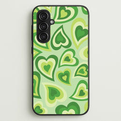 Green Hearts - Trippy Patterns  - Trippy Patterns Phone Case for Galaxy S23FE
