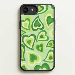 Green Hearts - Trippy Patterns  - Trippy Patterns Phone Case for iPhone 6 Plus / 7 Plus / 8 Plus