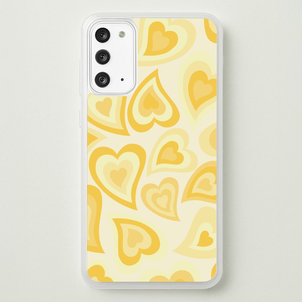 Yellow Hearts - Trippy Patterns  - Trippy Patterns Phone Case for Galaxy Note 20