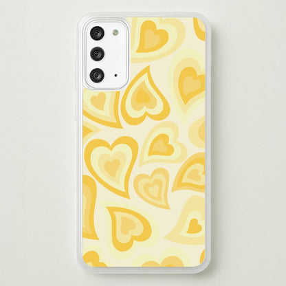 Yellow Hearts - Trippy Patterns  - Trippy Patterns Phone Case for Galaxy Note 20