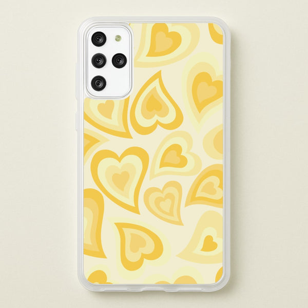 Yellow Hearts - Trippy Patterns  - Trippy Patterns Phone Case for Galaxy S20 Plus