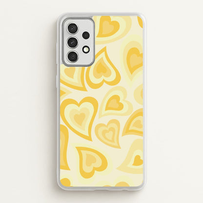 Yellow Hearts - Trippy Patterns  - Trippy Patterns Phone Case for Galaxy A52 / A52s