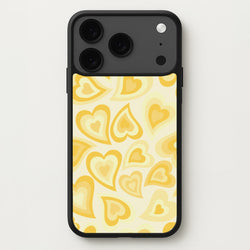 Yellow Hearts - Trippy Patterns Phone Case for iPhone 17 Pro
