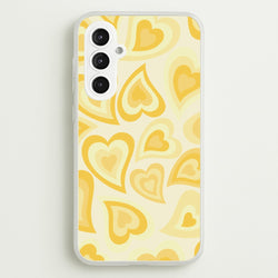 Yellow Hearts - Trippy Patterns  - Trippy Patterns Phone Case for Galaxy S23FE