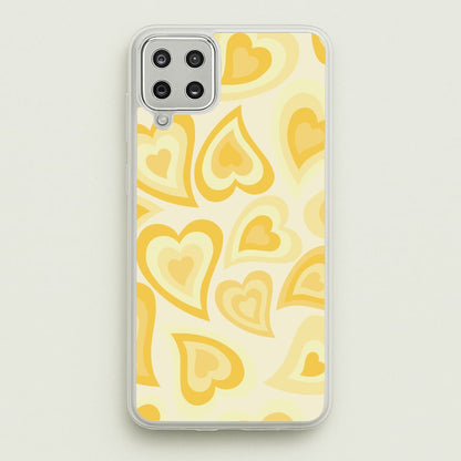 Yellow Hearts - Trippy Patterns  - Trippy Patterns Phone Case for Galaxy A12