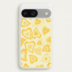 Yellow Hearts - Trippy Patterns  - Trippy Patterns Phone Case for Google Pixel 9 / 9 Pro
