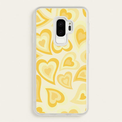 Yellow Hearts - Trippy Patterns  - Trippy Patterns Phone Case for Galaxy S9 Plus
