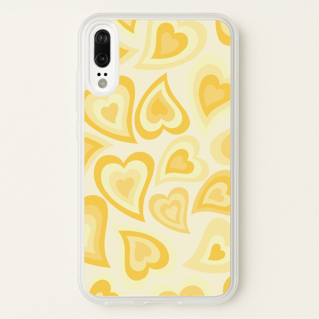 Yellow Hearts - Trippy Patterns  - Trippy Patterns Phone Case for Huawei P20