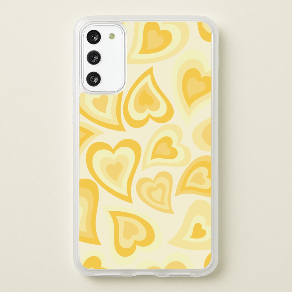 Yellow Hearts - Trippy Patterns  - Trippy Patterns Phone Case for Galaxy S20FE