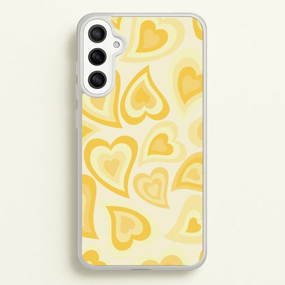Yellow Hearts - Trippy Patterns  - Trippy Patterns Phone Case for Galaxy A34