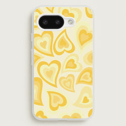 Yellow Hearts - Trippy Patterns  - Trippy Patterns Phone Case for Google Pixel 9a