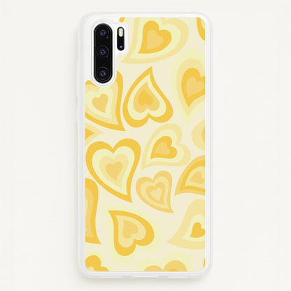 Yellow Hearts - Trippy Patterns  - Trippy Patterns Phone Case for Huawei P30 Pro