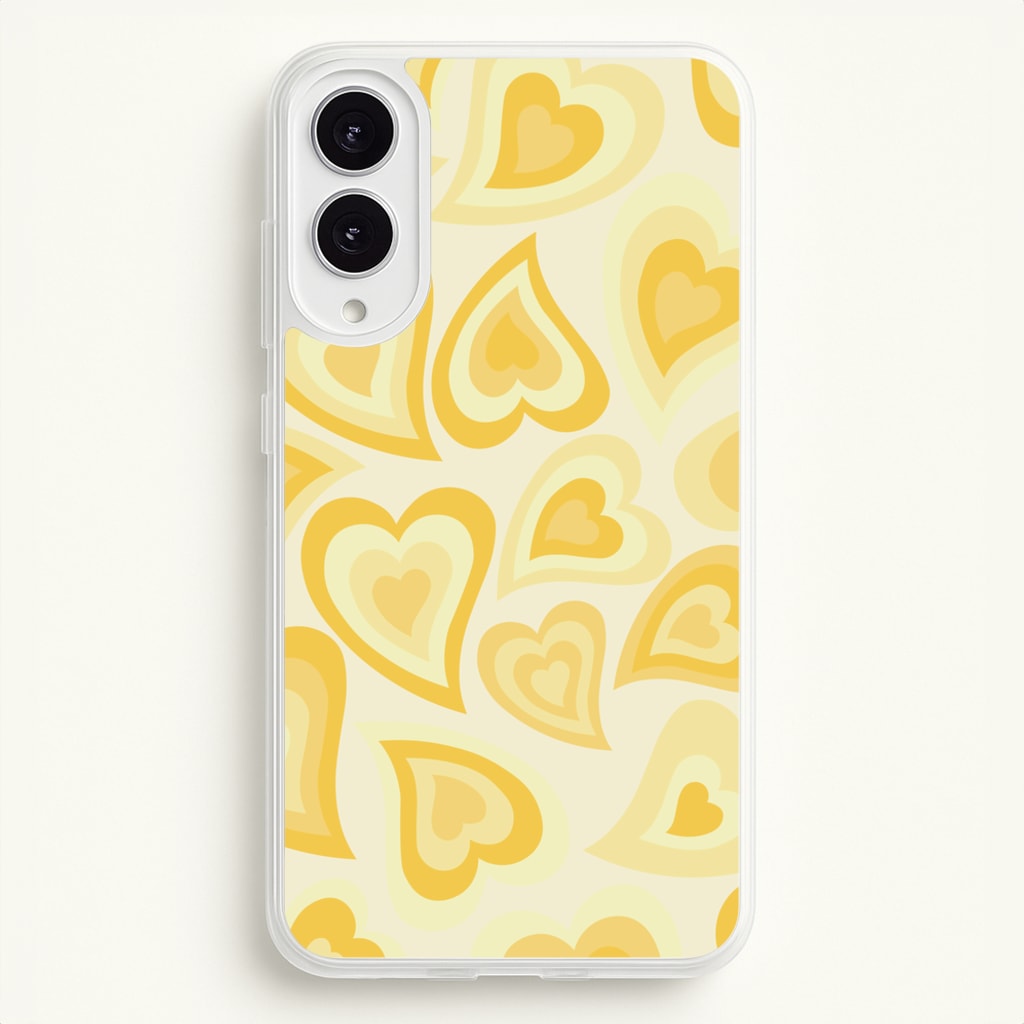 Yellow Hearts - Trippy Patterns  - Trippy Patterns Phone Case for Galaxy S25 Edge