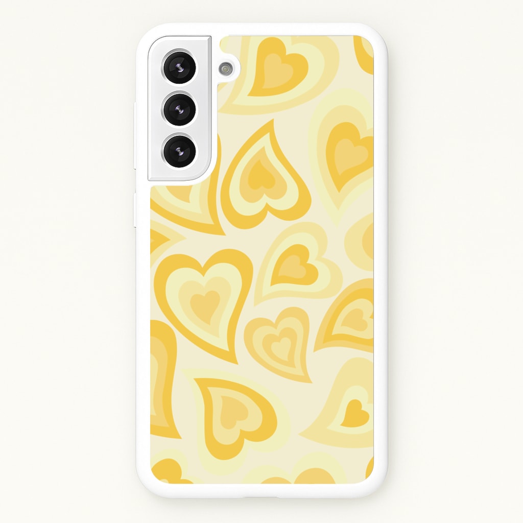 Yellow Hearts - Trippy Patterns  - Trippy Patterns Phone Case for Galaxy S22 Plus