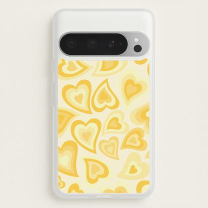 Yellow Hearts - Trippy Patterns  - Trippy Patterns Phone Case for Google Pixel 9 Pro XL