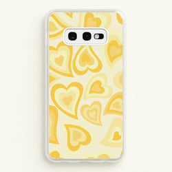 Yellow Hearts - Trippy Patterns  - Trippy Patterns Phone Case for Galaxy S10e