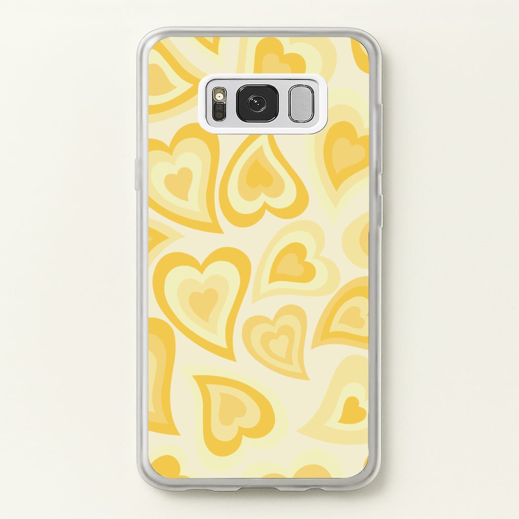 Yellow Hearts - Trippy Patterns  - Trippy Patterns Phone Case for Galaxy S8