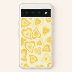 Yellow Hearts - Trippy Patterns  - Trippy Patterns Phone Case for Google Pixel 7 Pro
