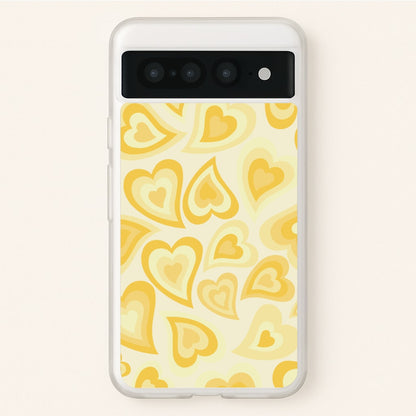 Yellow Hearts - Trippy Patterns  - Trippy Patterns Phone Case for Google Pixel 7 Pro