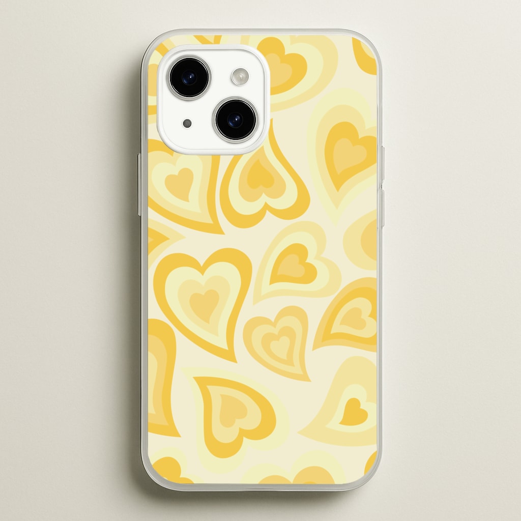 Yellow Hearts - Trippy Patterns  - Trippy Patterns Phone Case for iPhone 14