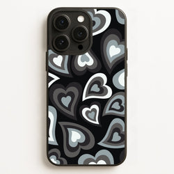Black Hearts - Trippy Patterns  - Trippy Patterns Phone Case for iPhone 16 Pro Max
