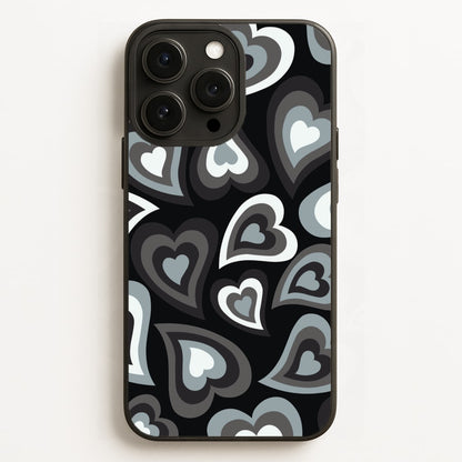 Black Hearts - Trippy Patterns  - Trippy Patterns Phone Case for iPhone 16 Pro Max