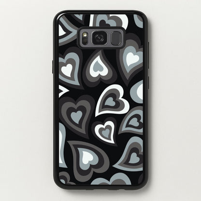 Black Hearts - Trippy Patterns  - Trippy Patterns Phone Case for Galaxy S8 Plus